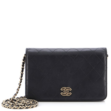 Chanel Textured CC Wallet on Chain Quilted Leather