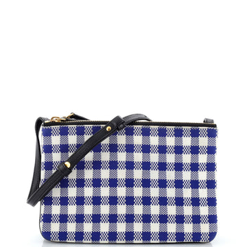 Celine Trio Crossbody Bag Printed Jacquard and Leather Small