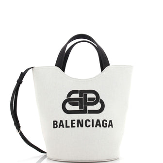 Balenciaga Wave Bucket Tote Printed Canvas Medium