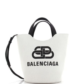 Balenciaga Wave Bucket Tote Printed Canvas Medium