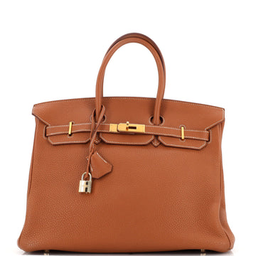 Hermes Birkin Handbag Brown Togo with Gold Hardware 35