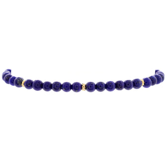 David Yurman Spiritual Beads Bracelet Lapis Lazuli with 14k Yellow Gold