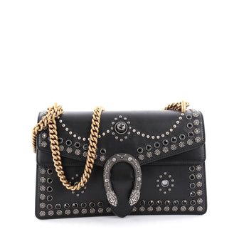 Gucci Dionysus Handbag Studded Leather Small Black