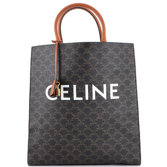 Celine Vertical Cabas Tote Triomphe Coated Canvas Large