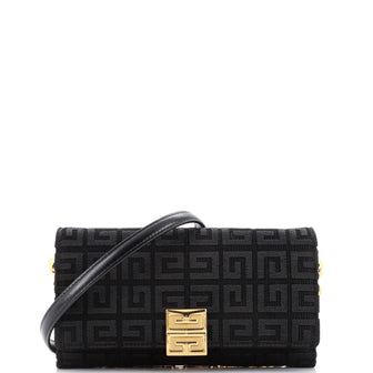 Givenchy 4G Wallet on Chain Embroidered Canvas