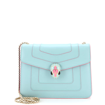 Bvlgari Serpenti Forever Square Shoulder Bag Leather Small