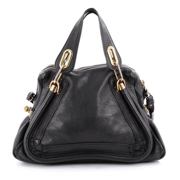 Chloe Paraty Top Handle Bag Leather Medium Black 2115601