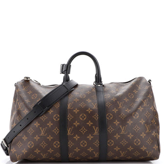 Louis Vuitton Keepall Bandouliere Bag Macassar Monogram Canvas 45