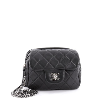 Chanel Wallet on Chain Flap Quilted Caviar Mini Black