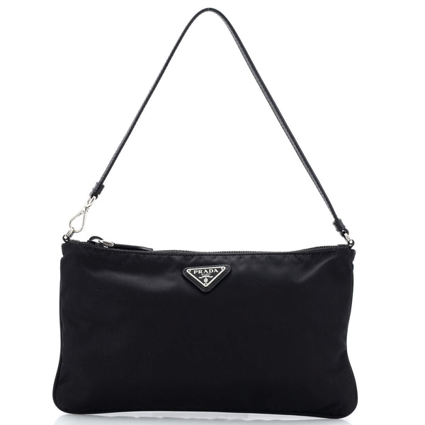 Prada Pochette Shoulder Bag Tessuto Small Black 1572721