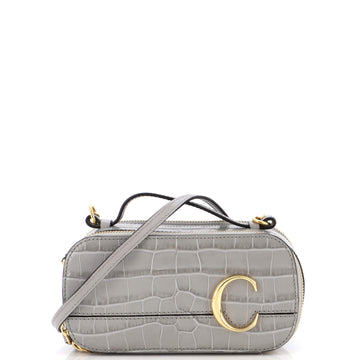 Chloe C Vanity Bag Crocodile Embossed Leather Mini