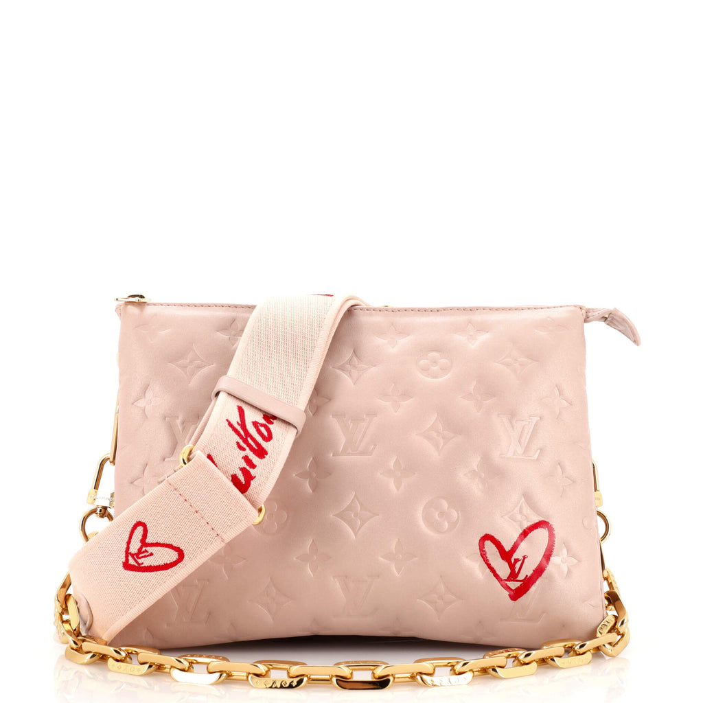Louis Vuitton Coussin Bag Monogram Embossed Lambskin PM Pink
