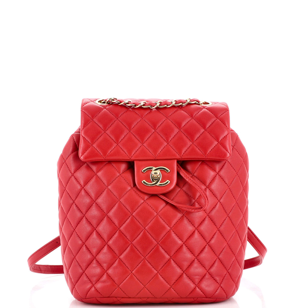 Chanel Urban Spirit Backpack Quilted Lambskin Small Red 2116004