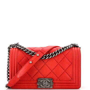 Chanel Stitch Boy Flap Bag Quilted Calfskin Old Medium