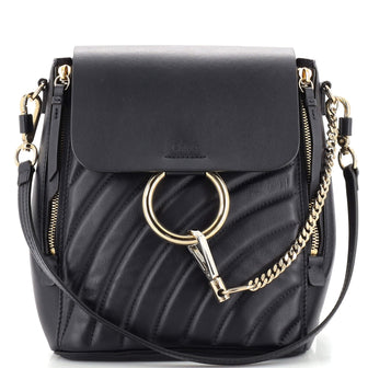 chloe faye mini backpack sale Chloe Faye Backpack Quilted Leather Small Black 2116051