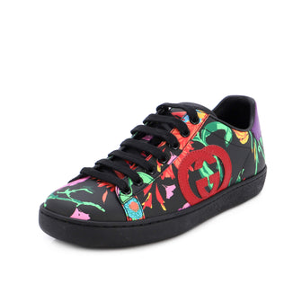 Gucci x Ken Scott Ace Sneakers Printed Leather Black 2116271