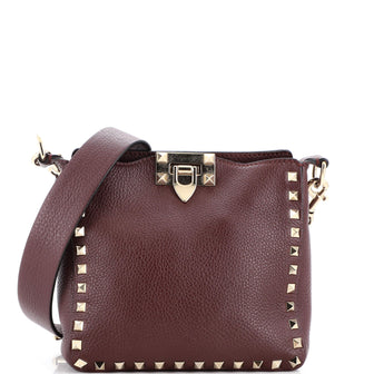 Valentino Garavani Rockstud Flip Lock Messenger Bag Leather Mini