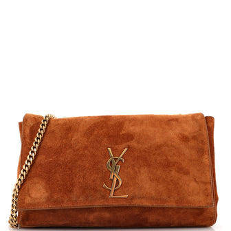 Saint Laurent Classic Monogram Reversible Shoulder Bag Suede and Leather Medium