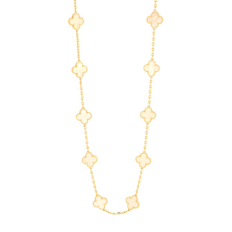 Van Cleef & Arpels Vintage Alhambra 20 Motifs Necklace 18K Yellow Gold and Mother of Pearl