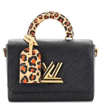 Louis Vuitton Twist Top Handle Bag Epi Leather with Wild at Heart Leopard Print Coated Canvas MM