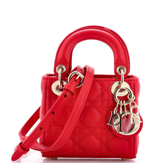 Christian Dior Lady Dior Bag Cannage Quilt Lambskin Micro