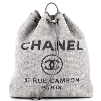 Chanel Deauville Backpack Raffia Large Gray 2117411