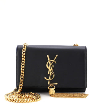 Saint Laurent Classic Monogram Tassel Crossbody Bag Leather Small