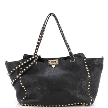 Valentino Garavani Rockstud Tote Pebbled Leather Medium