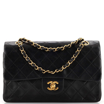 Chanel Vintage Classic Double Flap Bag Quilted Lambskin Medium