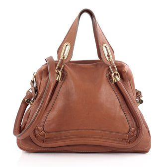 Chloe Paraty Top Handle Bag Leather Medium Brown 2118002