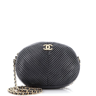Chanel Pleated Camera Case Chevron Lambskin Small