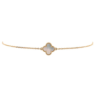 Van Cleef & Arpels Sweet Alhambra Bracelet 18K Yellow Gold and Mother of Pearl