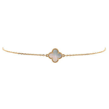 Van Cleef & Arpels Sweet Alhambra Bracelet 18K Yellow Gold and Mother of Pearl