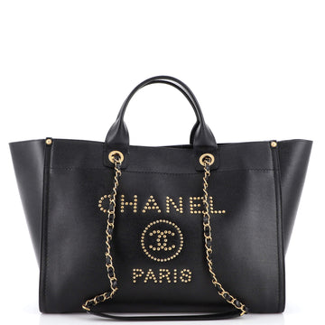 Chanel Deauville Tote Studded Caviar Medium