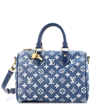 Louis Vuitton Speedy Bandouliere Bag Monogram Jacquard Denim 25