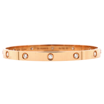Cartier Love 10 Diamond Bracelet 18K Rose Gold with Diamonds