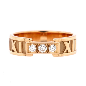 Tiffany & Co. Atlas Band Ring 18K Rose Gold with Diamonds