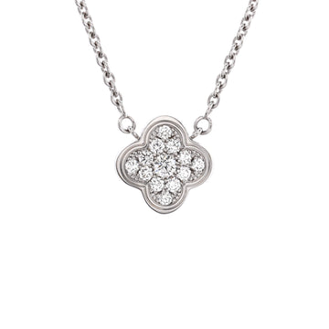 Van Cleef & Arpels Pure Alhambra Pendant Necklace 18K White Gold with Diamonds