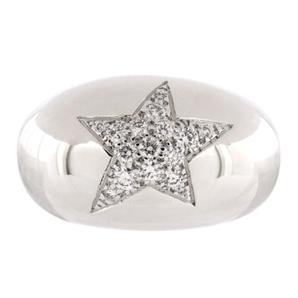 Chanel Comete Band Ring 18K White Gold with Diamonds