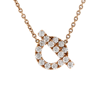 Hermes Finesse Pendant Necklace 18K Rose Gold and Diamonds
