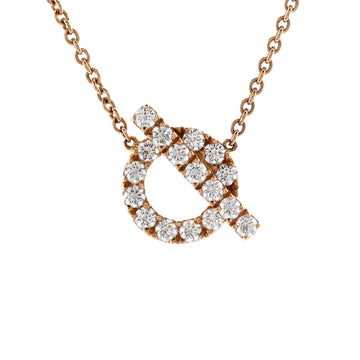 Hermes Finesse Pendant Necklace 18K Rose Gold and Diamonds