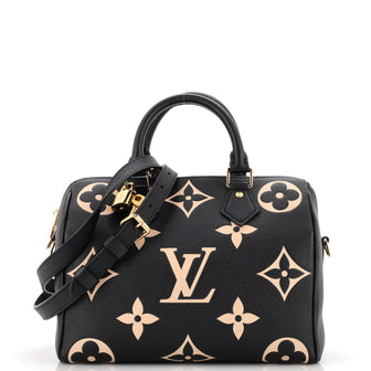 Louis Vuitton Speedy Bandouliere Bag Bicolor Monogram Empreinte Giant 25