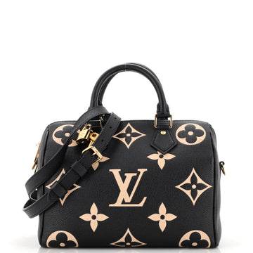 Louis Vuitton Speedy Bandouliere Bag Bicolor Monogram Empreinte Giant 25