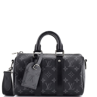 Louis Vuitton Keepall Bandouliere Bag Reverse Monogram Eclipse Canvas 25