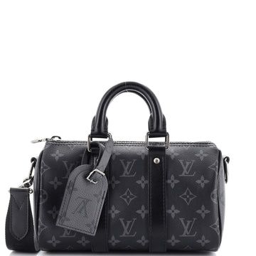 Louis Vuitton Keepall Bandouliere Bag Reverse Monogram Eclipse Canvas 25