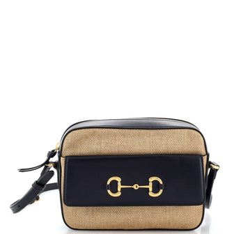 Gucci Horsebit 1955 Flap Pocket Camera Bag Canvas and Leather Small