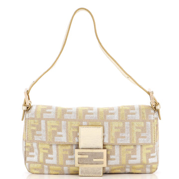 Fendi Baguette Bag Metallic Zucca Canvas