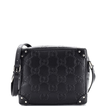 Gucci Trunk Shoulder Bag GG Embossed Leather