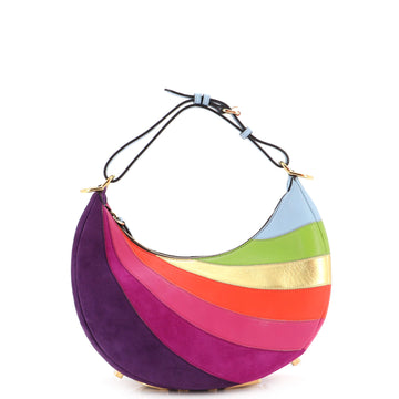 Fendi Fendigraphy Bag Striped Leather and Suede Small