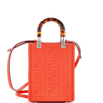 Fendi Sunshine Shopper Tote Zucca Technical Mesh Mini